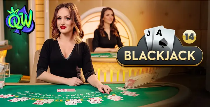 QueenWin Live Blackjack game interface illustration