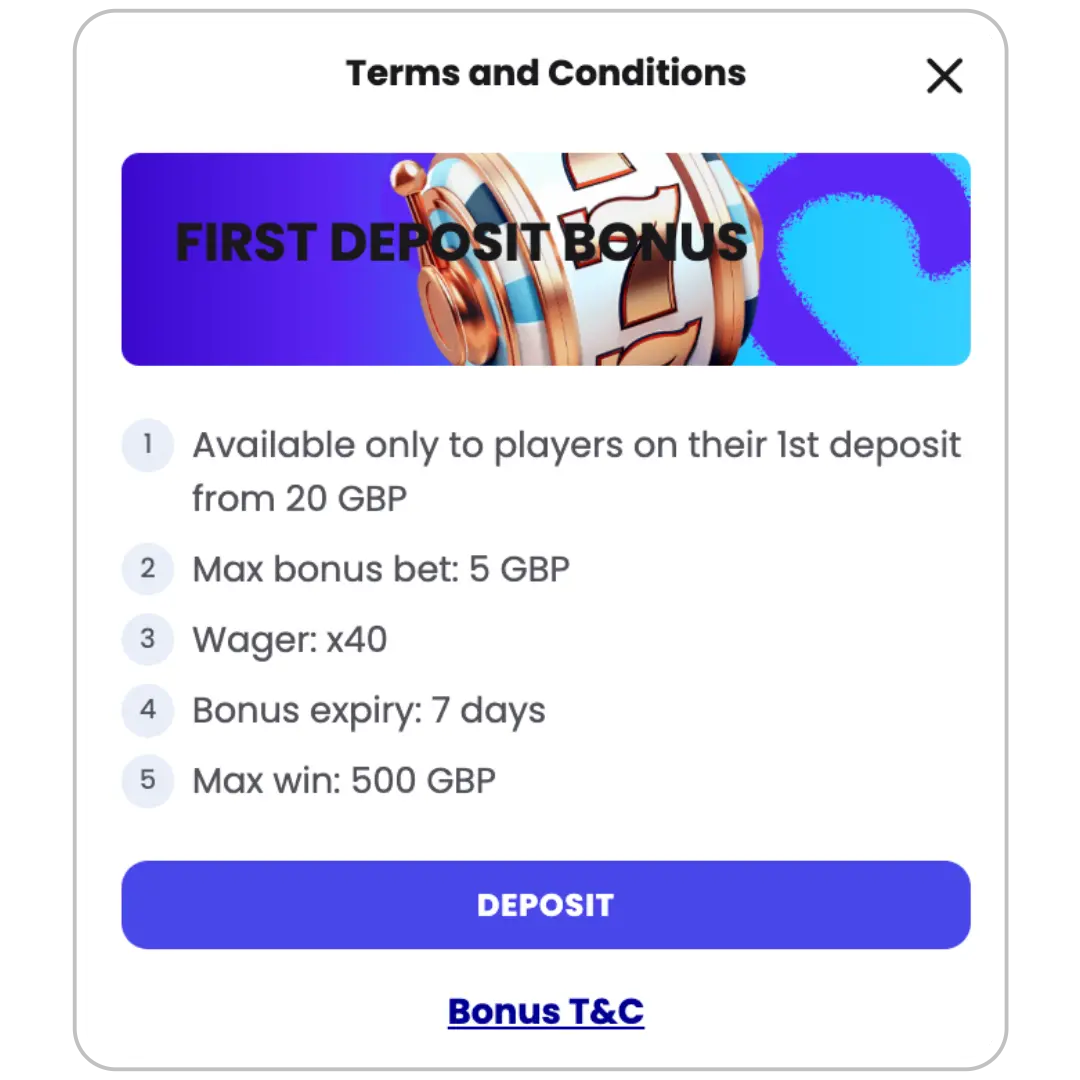 fist deposit bonus terms image 