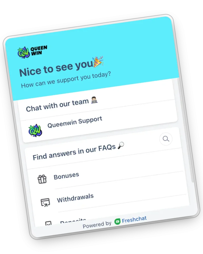 live chat support option at Queen-win Casino