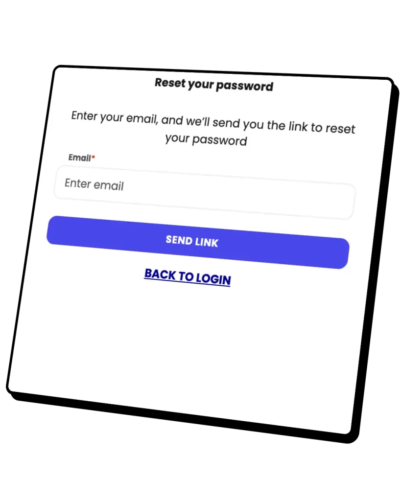 Password Recovery screen interface
